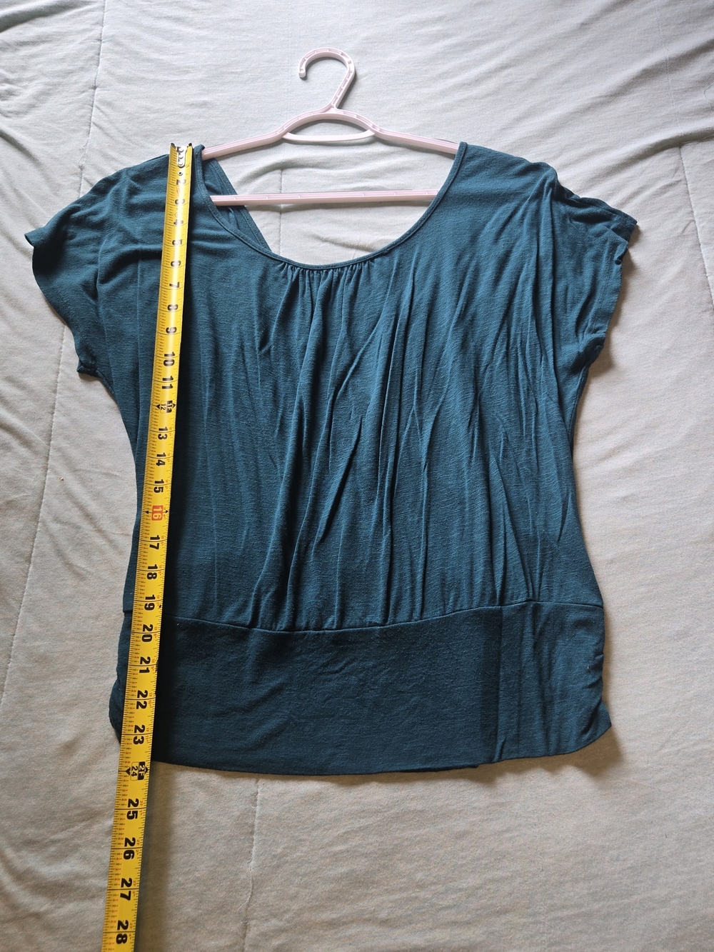 Forever 21 Teal Scoop Neck Short Sleeve Top
